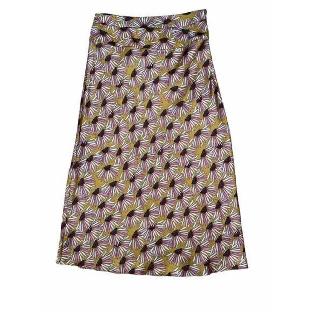 Free People Normani Printed Bias Skirt Marigold Floral Size 12